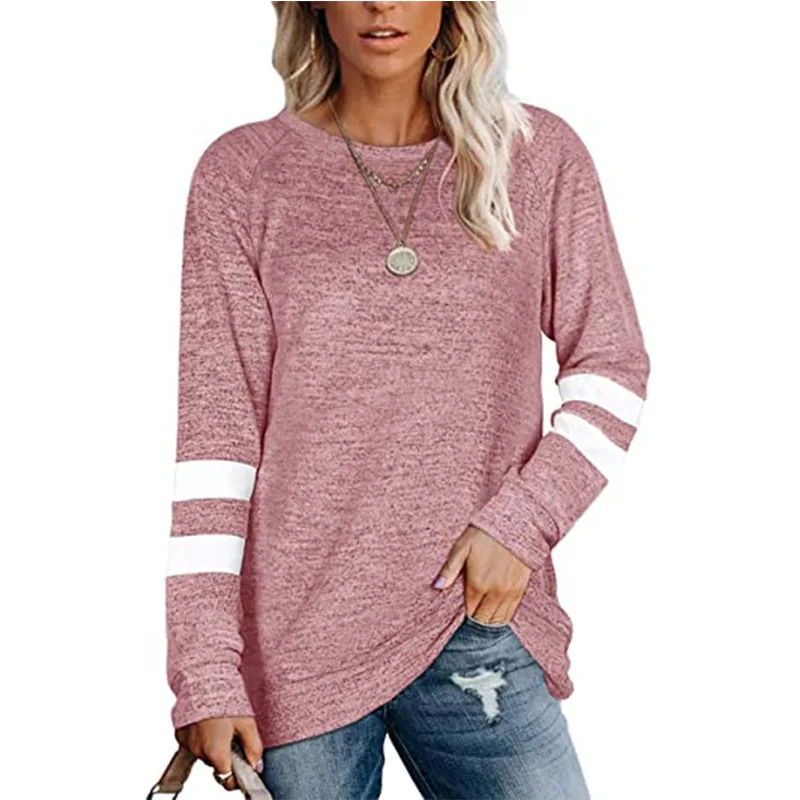 

Plus Size Autumn Winter Women T-Shirt Casual Striped Long Sleeve Black Tee Pullover Tops 2020 Ladies Streetwear Women Clothes