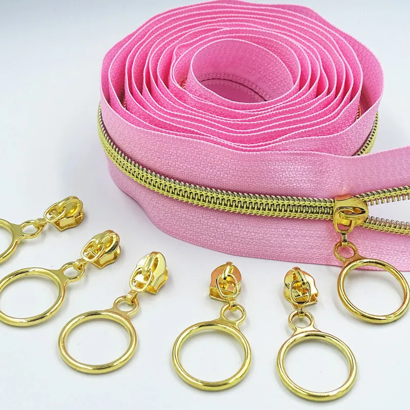 5# Golden Silver Tooth Bulk Nylon Zipper Coil sliders Code Decoration Luggage Garment Purse Bags DIY Home Sewing Accessories | Дом и сад