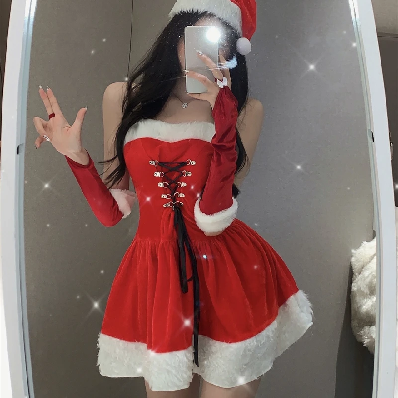 

Lolita Red Dress New Year'S Christmas Victorian Princess Soft Girl Tea Party One Piece Fashion Women'S Clothing Dresses Vestidos