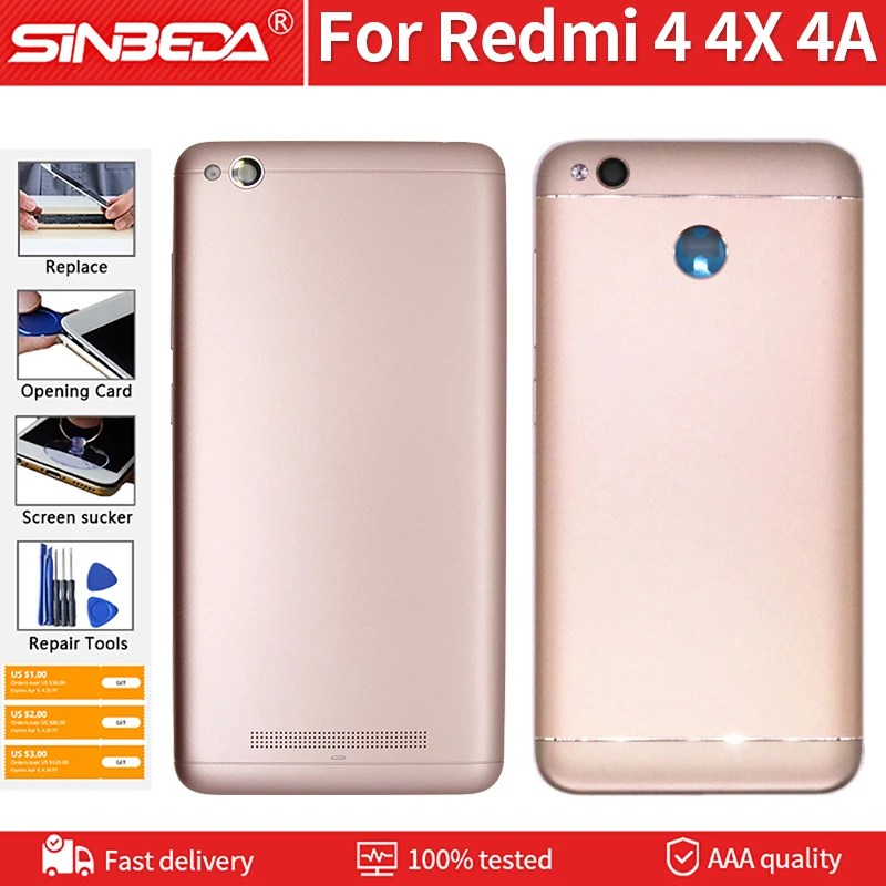 Новая задняя крышка для Xiaomi Redmi 4A пластиковая Боковая клавиша батарейного отсека