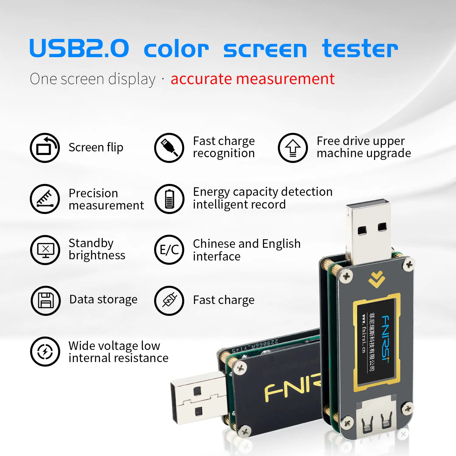 Измеритель тока и напряжения FNB28 USB-тестер QC2.0/QC3.0/FCP/SCP/AFC протокол быстрой зарядки