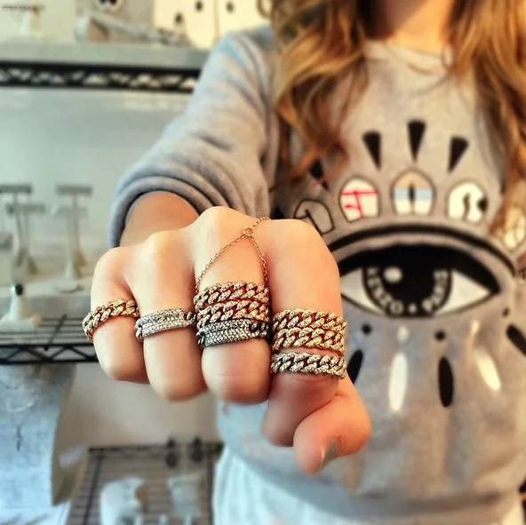 Для женщин хип-хоп обручальное кольцо трендовые кольца на палец iced out bling cz проложили Майями кубинское звено цепи кольцо ювелирные изделия