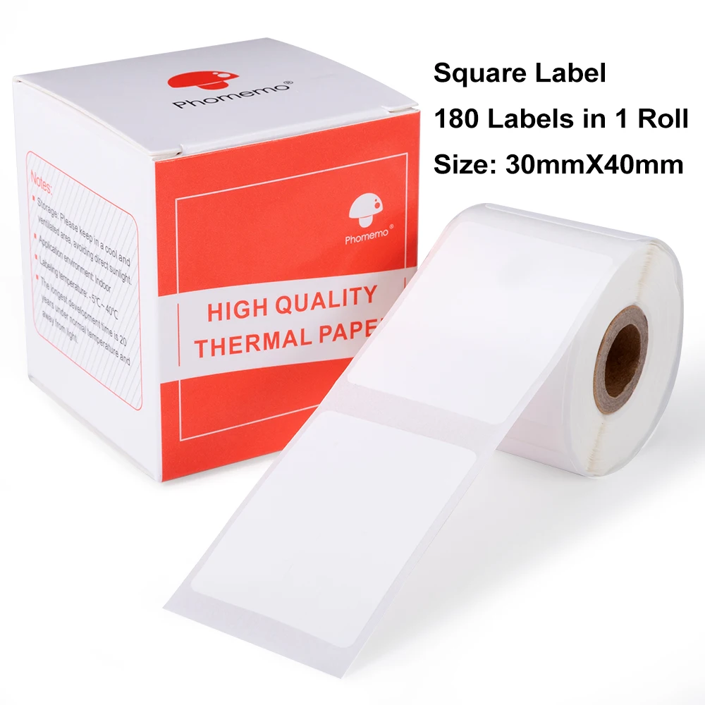 

Принтер этикеток Phomemo M110 M200, 30x40 мм, квадратная бумажная наклейка, многофункциональная лента для этикеток, самоклеящаяся термобумага, 180 шт./р...