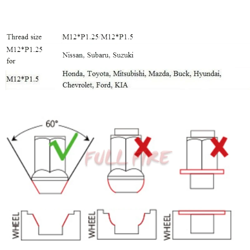 20 шт Анти-кражи Performac гоночный алюминиевый сплав колесные гайки винт M12x1.5/1 25 Длина