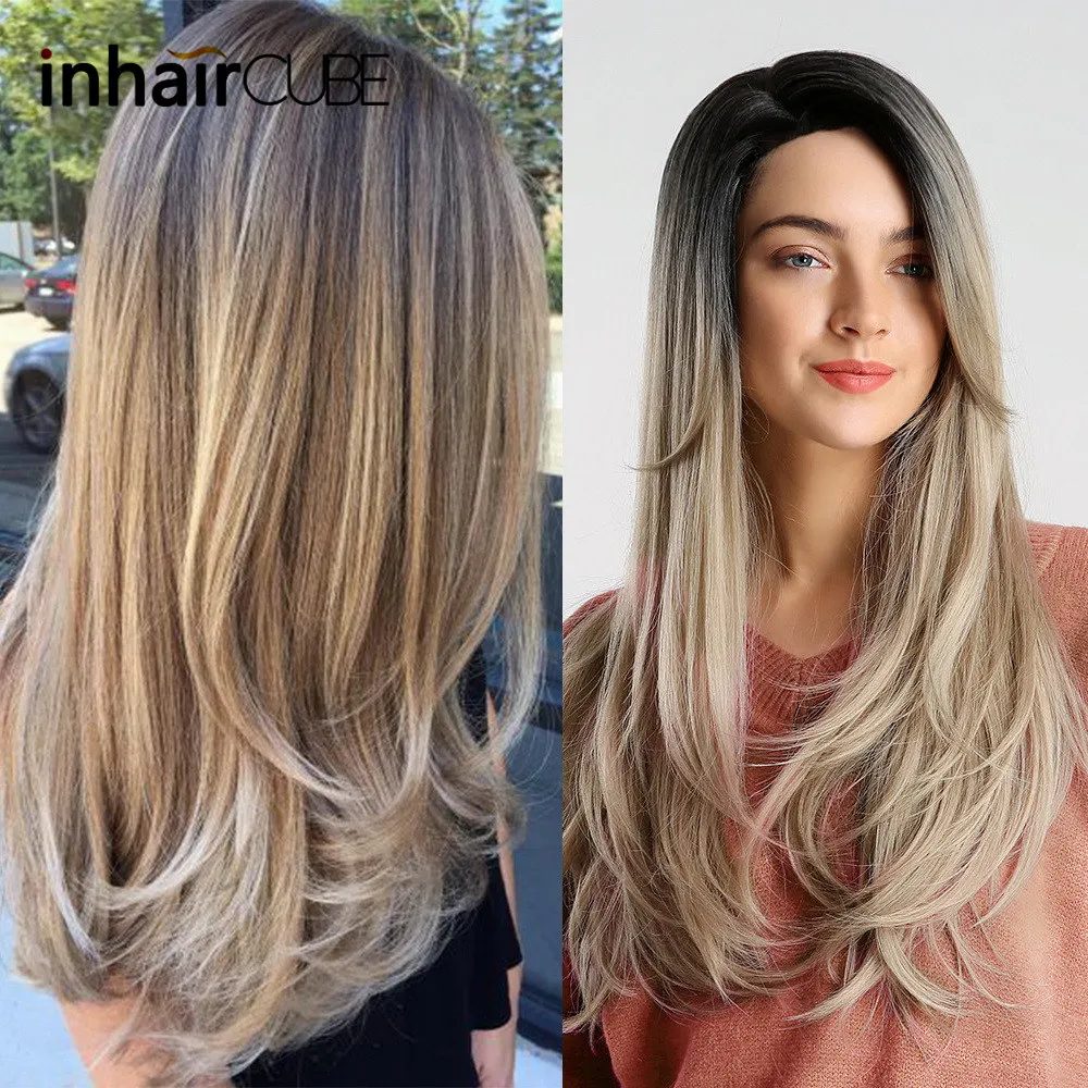 Inhair Cube 24 &quotочаровательный пушистый Омбре длинные волнистые волосы