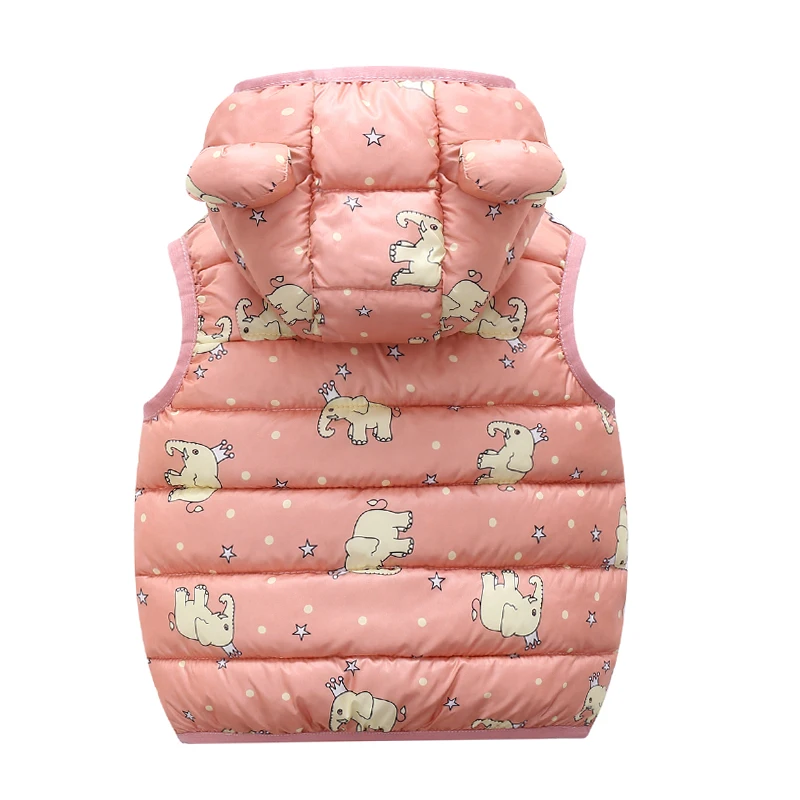 Зимняя одежда для маленьких девочек Теплый детский жилет с героями мультфильмов