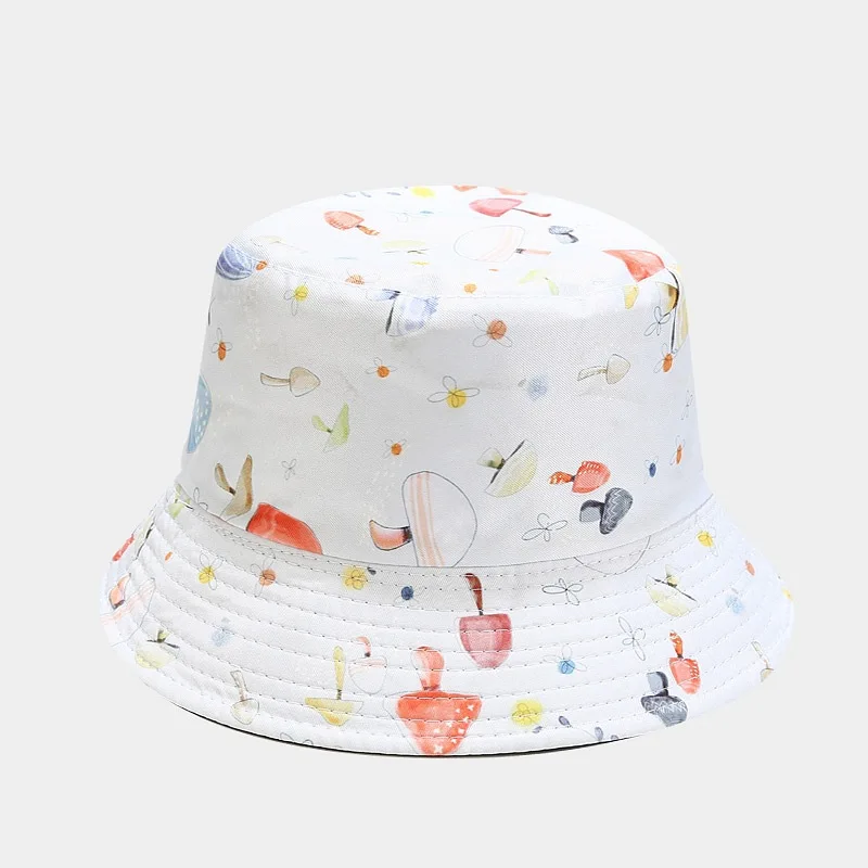 

LDSLYJR 2022 Cotton mushroom pattern two sides wear Bucket Hat Fisherman Hat outdoor travel hat Sun Cap Hats for Men and Women82