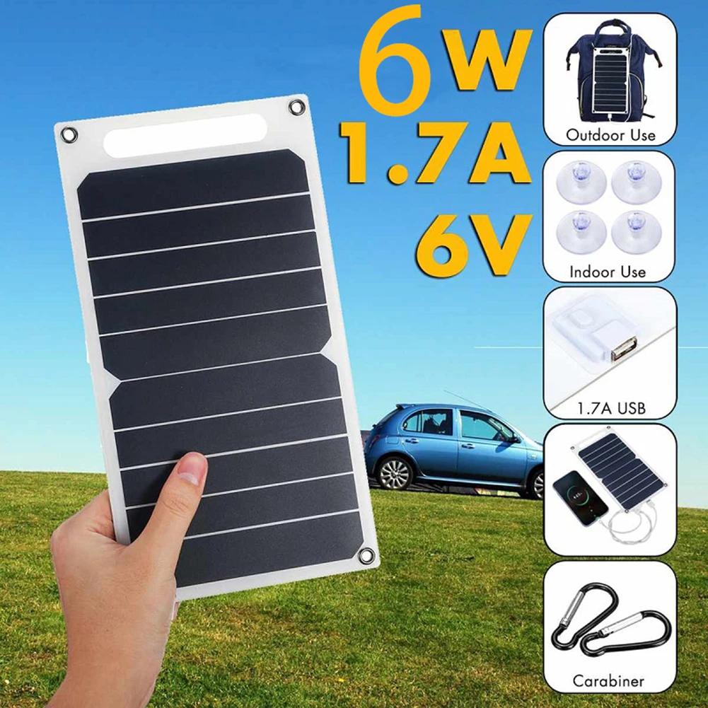 

6W 5V USB Port Solar Cell Panel Board Portable Sunpower Charging Power Bank Polycrystalline Silicon Solar Cell Module Solar Pane