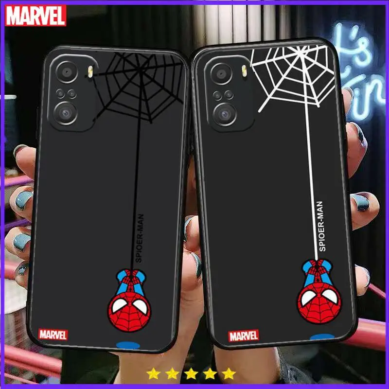 

Marvel Spider-Man Phone Case For xiaomi mi 11 Lite pro Ultra 10s 9 8 MIX 4 FOLD 10T 5g Black Cover Silicone Back Prett