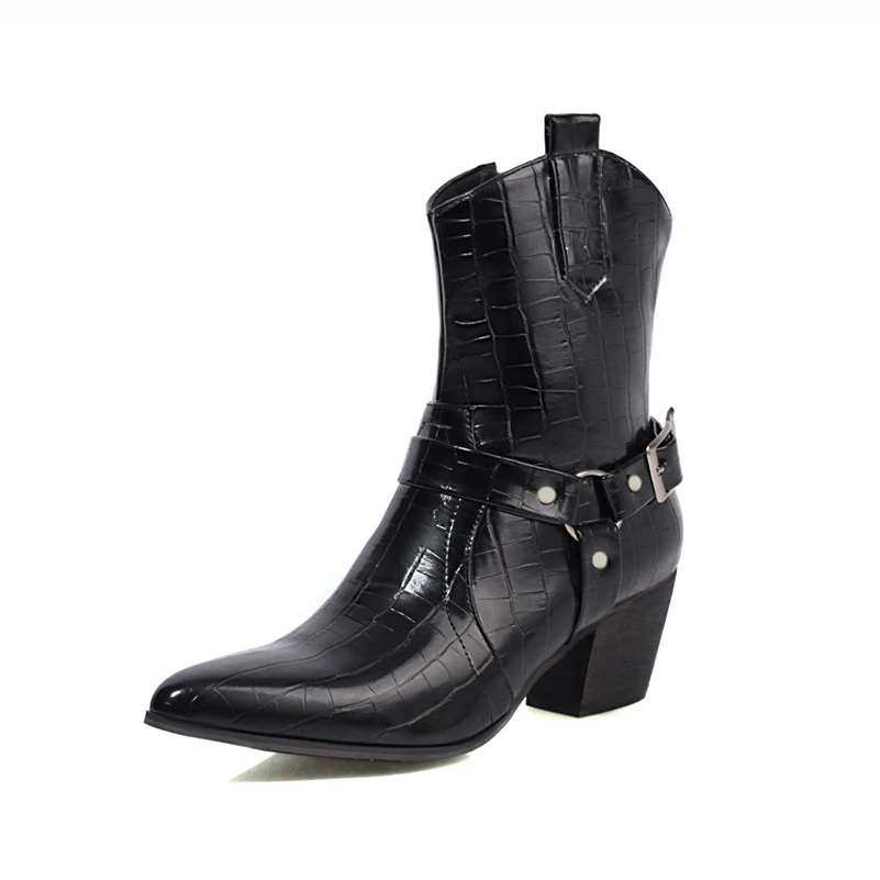 

ANNYMOLI High Heel Ankle Boots Block Heel Woman Boots Pointed Toe Short Boots Zip Buckle Ladies Shoes Autumn Winter Beige 34-46