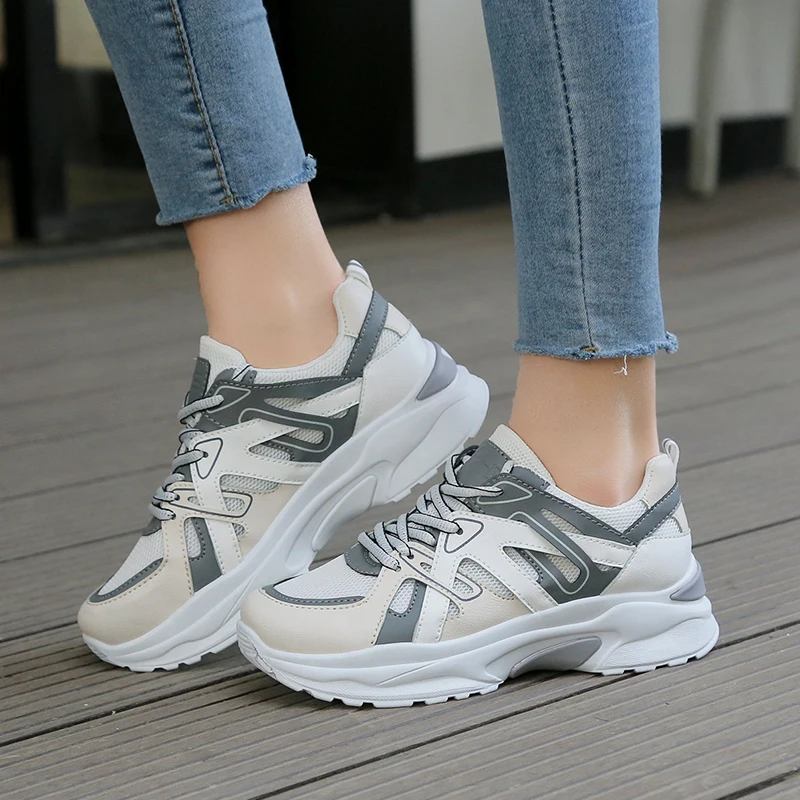 Спортивные женские кроссовки визуально увеличивающие рост дышащая женская