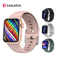 sanlepus 2021 men women smartwatch wireless charging bluetooth call 1 8 inch hd screen smart watch for android apple pk series 7