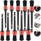 Набор мягких автомобильных детализирующих кистей, автомобильная кисточка для салона, инструмент для очистки колес, автомобильные детальные щетки для кожаных вентиляционных отверстий, эмблема