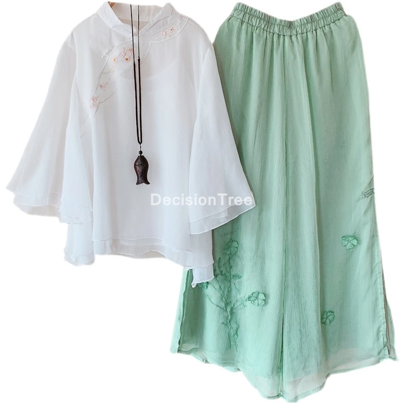 

2022 chinese women's ladies chinese national wind loose traditional hanfu cotton linen blouse cheongsam top chinese blouse hanfu