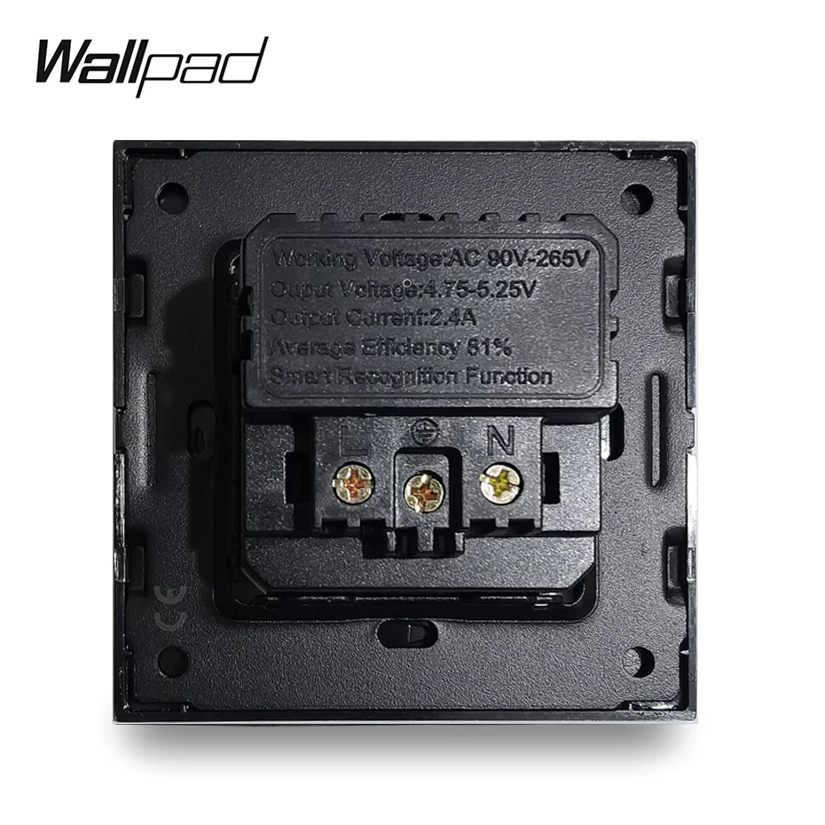 EU Wall Socket with 2.4A 2 x USB Charging Ports Wallpad Glass Power Outlet Standard Two | Обустройство дома