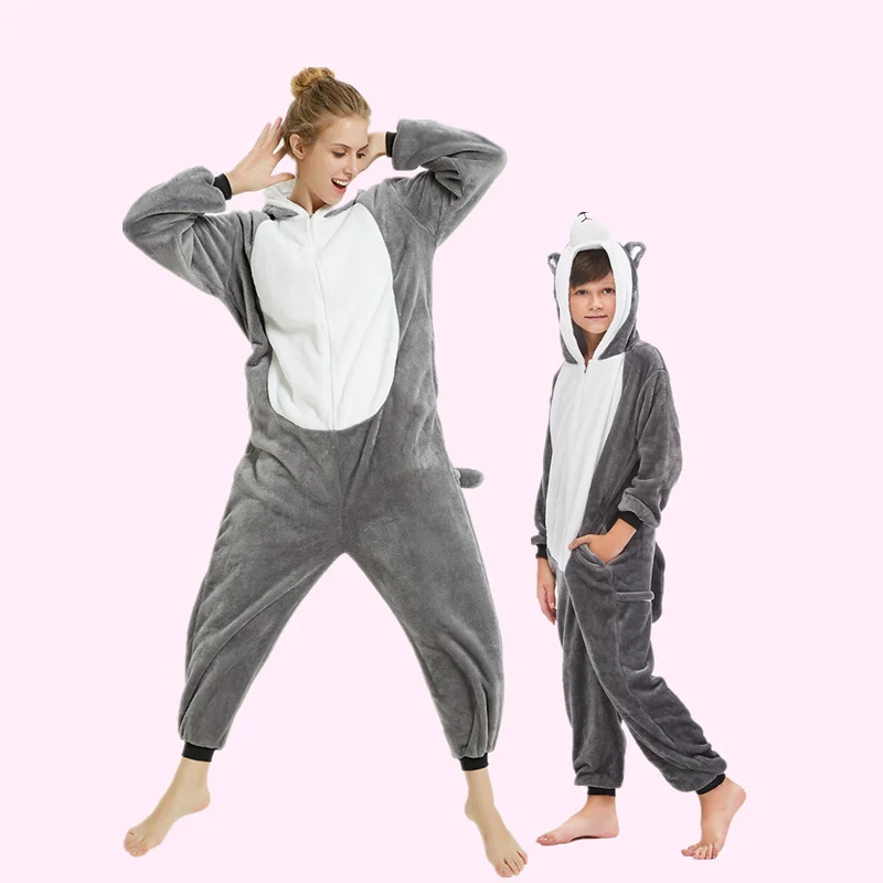 Семейные рождественские пижамы фланелевые комбинезоны с единорогом для детей