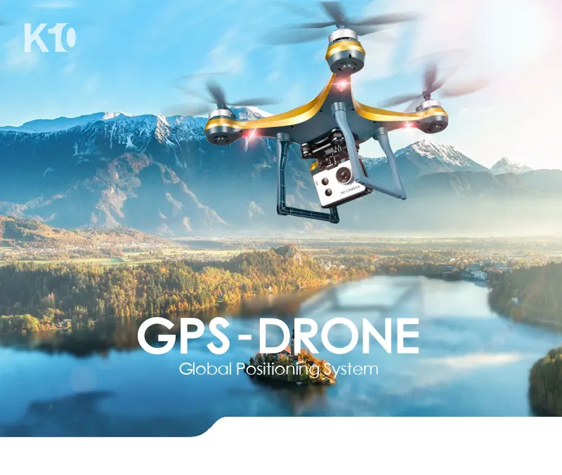 K10 Дрон с GPS Камера Hd Rc вертолет Квадрокоптер Follow Me(следуй за мной одним нажатием кнопки возврата длинные Срок службы батареи низкая Мощность и функцией автоматического возврата