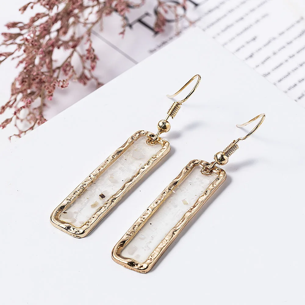 Женские серьги подвески в стиле ретро яркие висячие с кристаллами прямоугольной