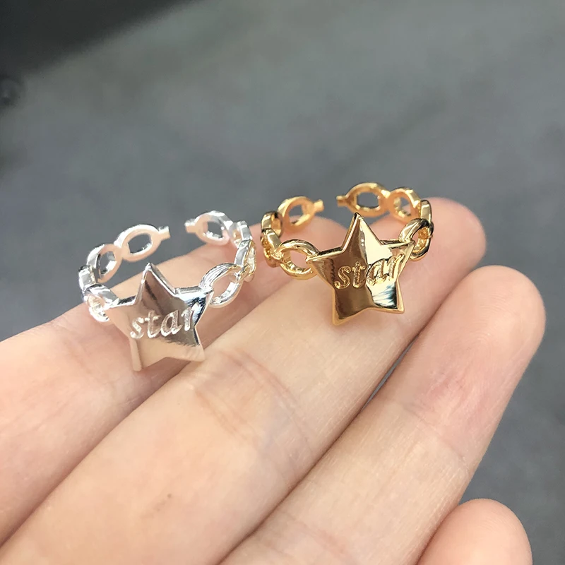 Женское Винтажное кольцо из нержавеющей стали, регулируемое кольцо золотого цвета с кубинской цепью