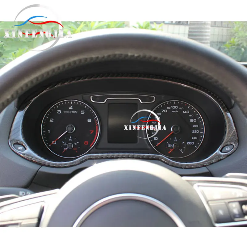 

For Audi Q3 15-17 Carbon Fiber Front Instrument Decorator Frame Trim Cover