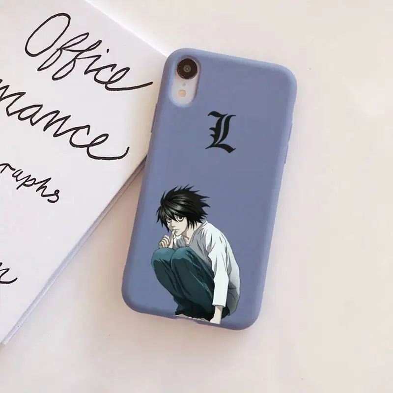 

YNDFCNB DEATH NOTE L Lawliet Phone Case Soft Solid Color for iPhone 11 12 13 mini pro XS MAX 8 7 6 6S Plus X XR