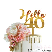 1 3mm thickness hello 21 30 40 50 60 hand writing cake toppers happy birthday party decoration