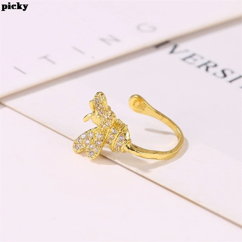 Винтажные клипсы серьги-каффы с кристаллами пчелы серьги без проколов новые