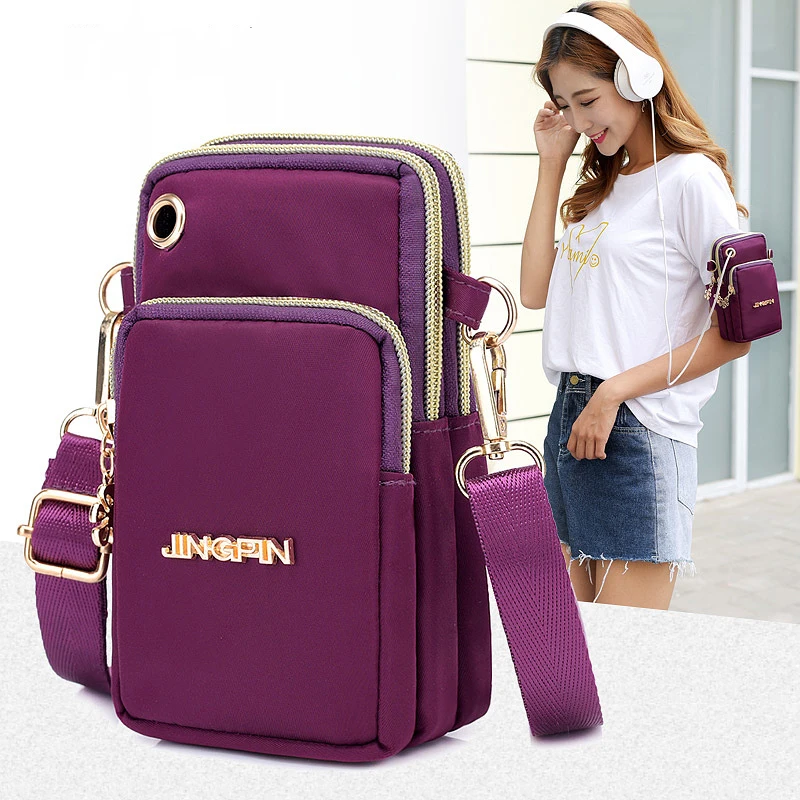 

Girls Fashion Casual Shoulder Crossbody Small Bags Hip Arms Bag for Sports with Earphone Hole Gifts for New Year