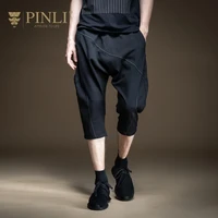 pinli 2020 summer new loose solid color harem pants fashion casual men capri pants cool elastic waist pencil pants b202317154
