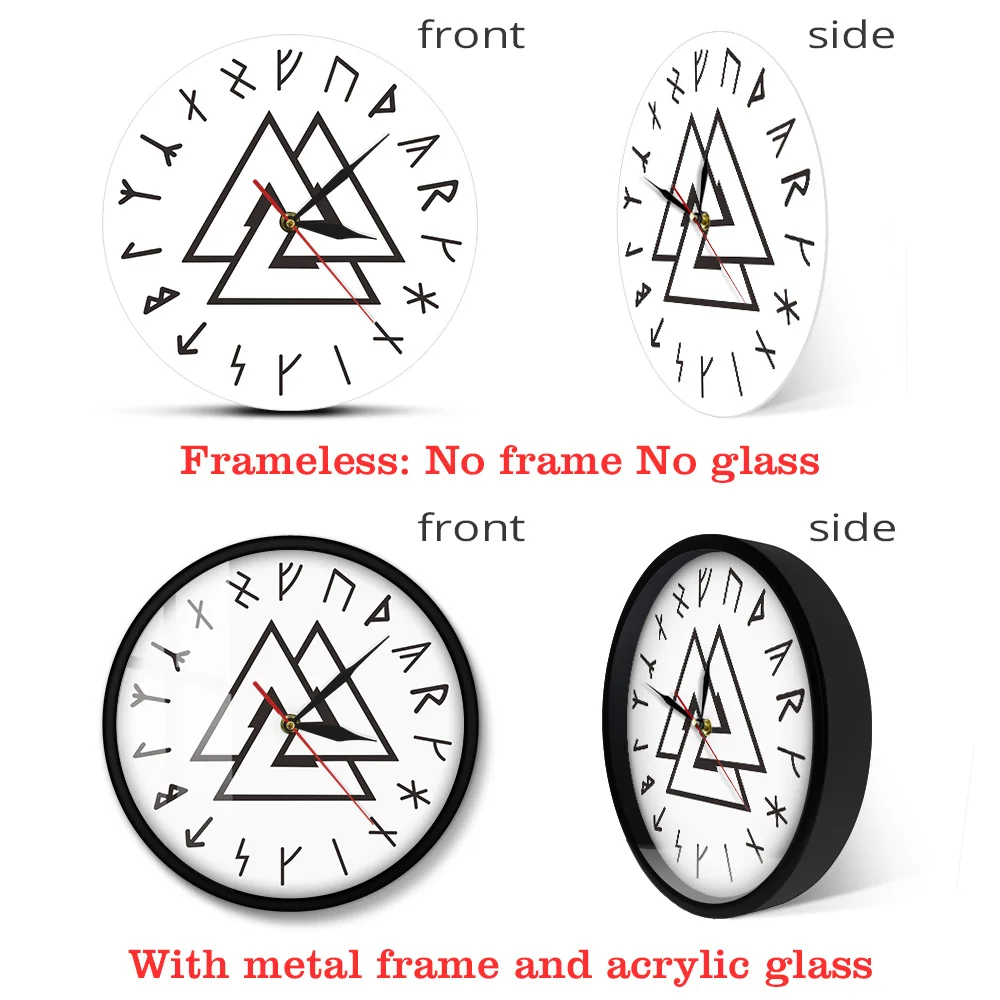 Настенные часы Valknut Odin символ викингов руны современные настенные викинги компас