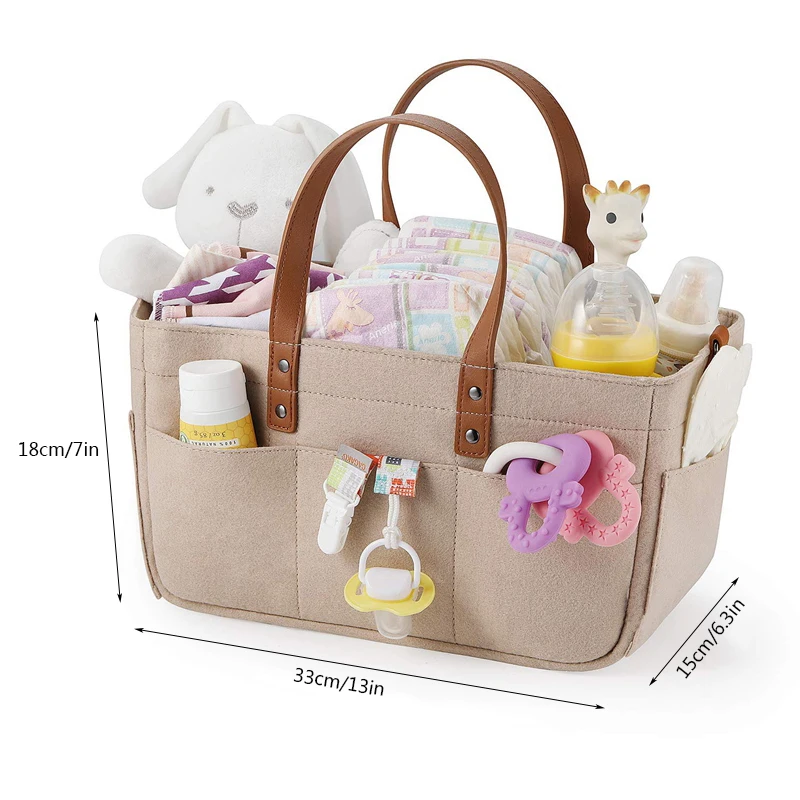 

Foldable Felt Cloth Storage Bag Baby Diaper Organizer Big Size Changing Table Organizer Toy Storage Basket Car Travel Organizer