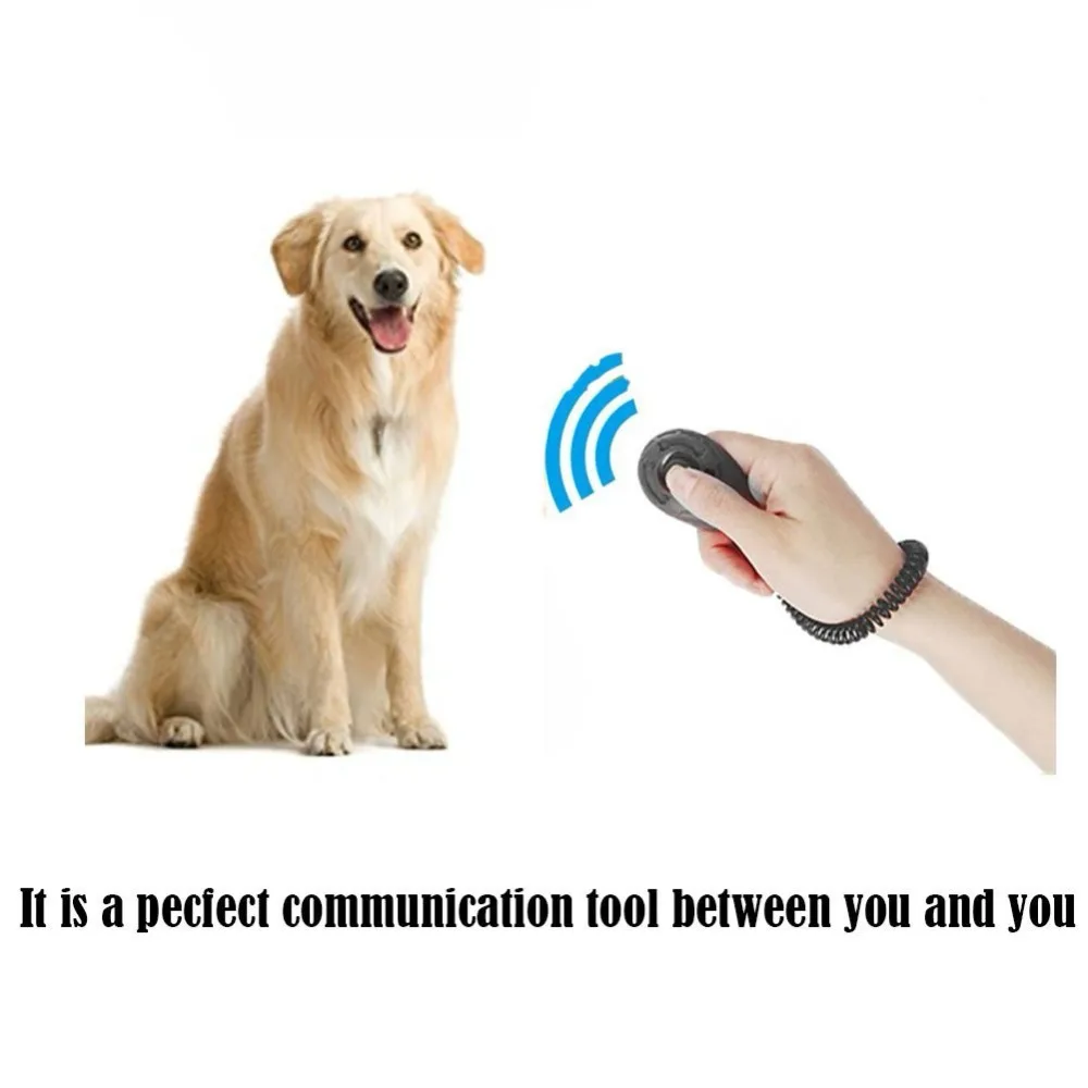

Dog Training Clicker And A Training Instruction Dog Training Tool with Wrist Strap Pet Clicker for Animal Dog Cat Horse(Black)
