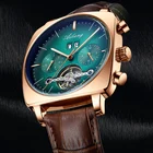 Часы наручные AILANG Мужские механические Автоматические, спортивные водонепроницаемые с квадратным циферблатом и хронографом, с турбийоном