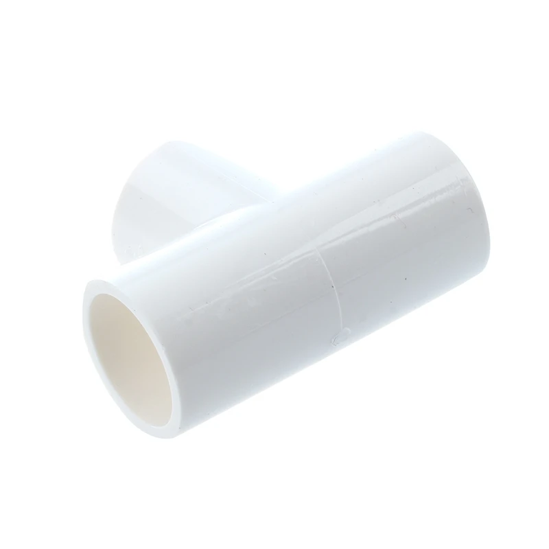 

20mm PVC Tee 3 Way Water Pipe Tube Adapter Connectors White 5 Pcs