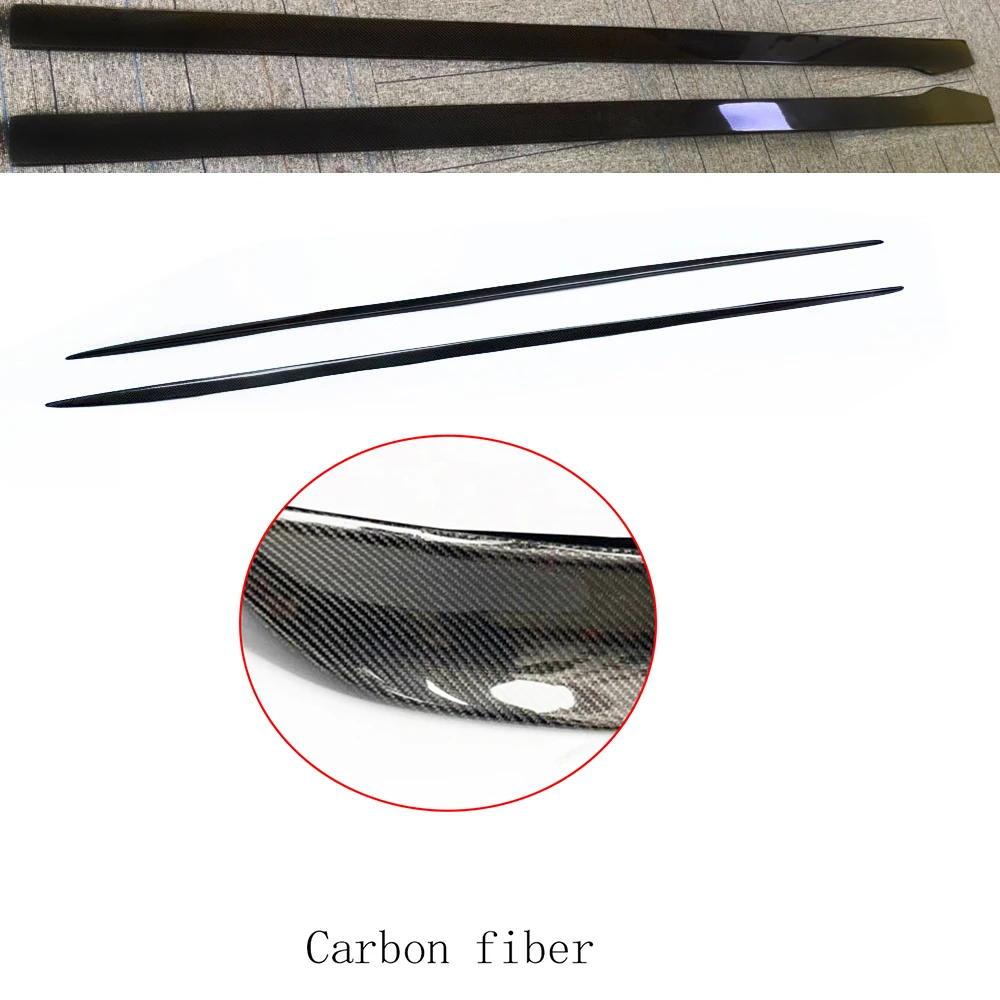 Carbon One Set 1 пара боковая юбка из углеродного волокна для Benz C205 W205 Coupe C200 C220 C300 C43 C63 AMG 2 двери - Цвет: Carbon One Set