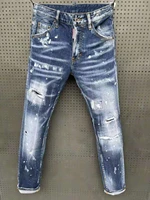 new dsquared2 menwomen wash water hole patch wild cloth splash ink paint to make old blue jeans 068