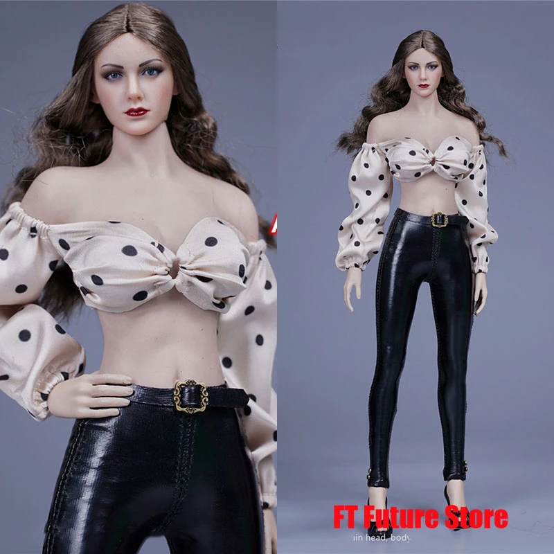 SA Toys 1/6 топ с рукавами-фонариками кожаные колготки набор одежды модель SA033