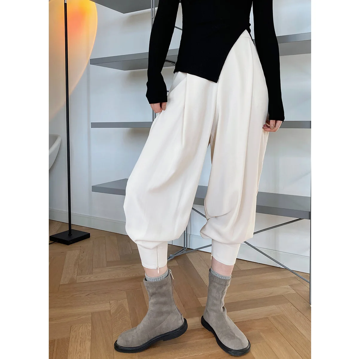 

2021 spring new design sense suit harem pants female temperament was thin daddy pants beam foot tapered pants