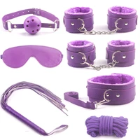 leather bdsm bondage set with porn sex handcuffs neck collar whip gag sexy lingerie for fetish slave role play couple flirting