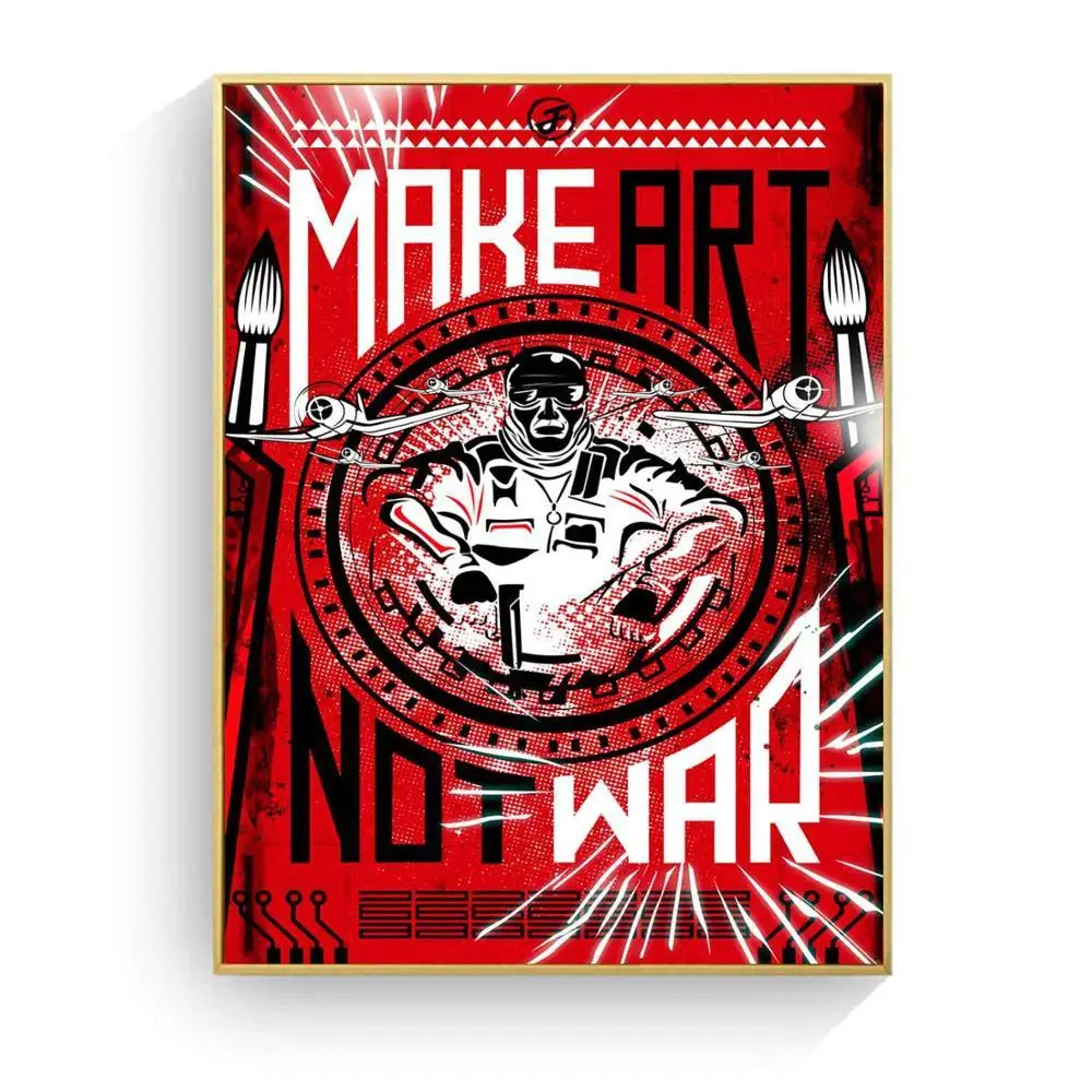 

Vintage Poster in kraft paper Painting Make Art Not War Pop Art Prints Paintings Wall Art Pictures Decoration