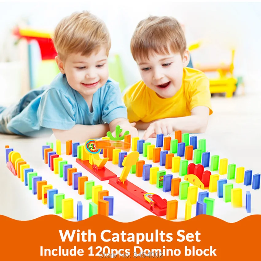 

Automatic Laying Domino Brick Train Car Set Sound Light Kids Colorful Plastic Dominoes Blocks Game Toys Gift for Girl Boys