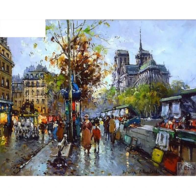 2020 Городская жизнь живопись по номерам городские люди автобус дождь картины от