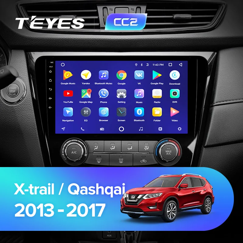 TEYES CC2 Штатная магнитола для Ниссан Х-Трейл Х Трейл 3 T32Nissan X-Trail X Trail 3 T32 2013 Qashqai 1 J10 Android 8.1, 2DIN автомагнитола 2 DIN DVD GPS мультимедиа автомобиля головное устройство