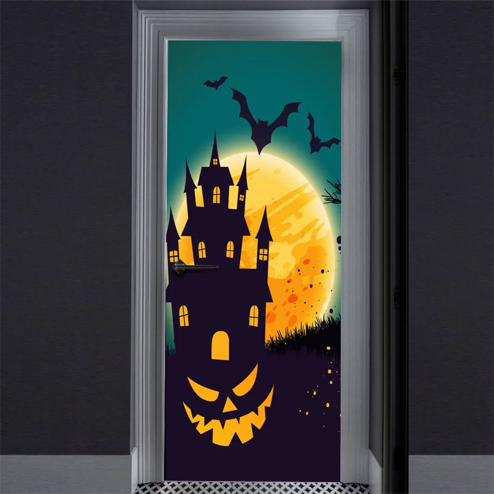 2 шт./компл. Темный летучая мышь замок дверь плакат для входных ворот декоративная