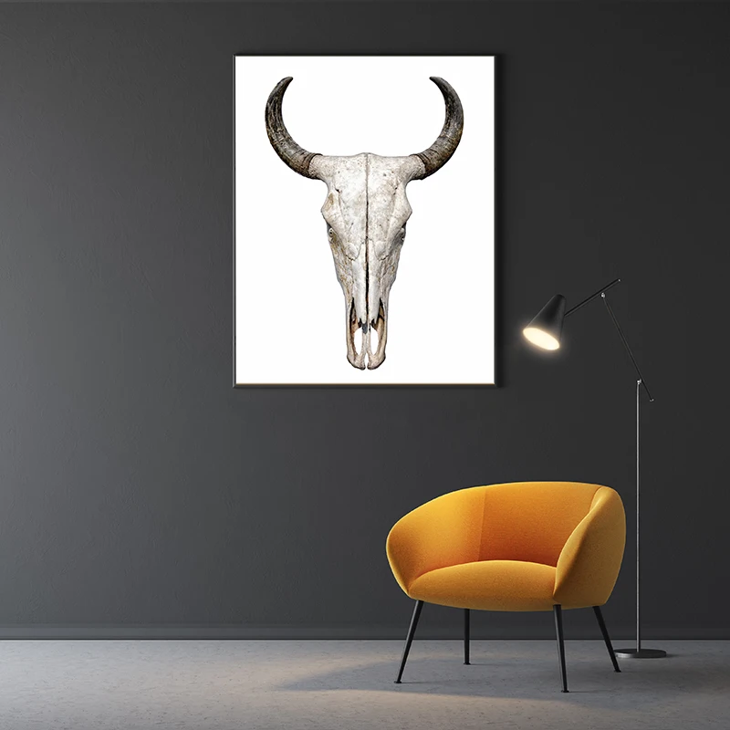 

Wall Art Canvas Poster Painting Print Picture Living Bedding Study Room Home Decor Original Scandinavian Deer Cow Head Animal