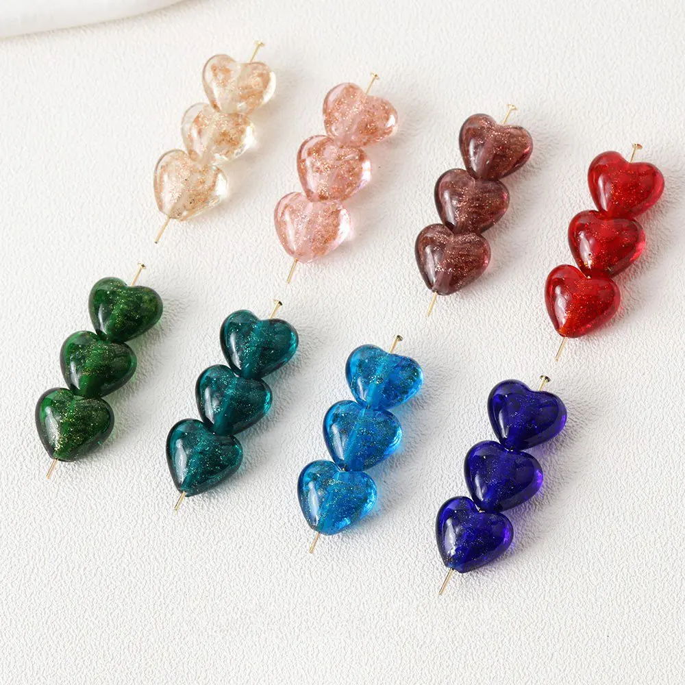 8 шт. стеклянные бусины в форме сердца для изготовления ювелирных изделий - купить