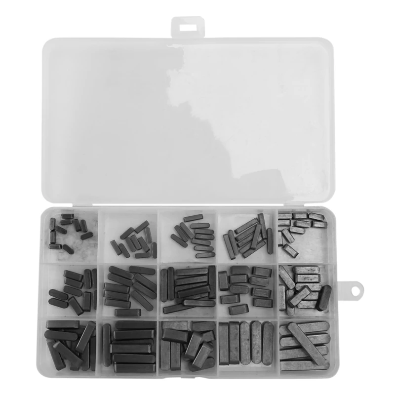 

140Pcs Key Stock Assortment 10mm x12mmx 16mm x20mm x25mm x30mm Key Stock Keystock Round Ended Feather Key Parallel Drive Shaft K