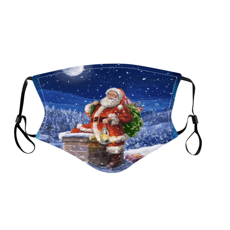 

1pc Adult Christmas Printing Halloween Mask Mascarillas Industrial Unisex Cosplay Masque Mask