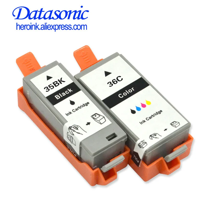 Совместимые чернильные картриджи Datasonic 2 шт. PGI35 CLI36 Φ PGI 35 CLI 36 для Canon Pixma IP100B IP100 mini