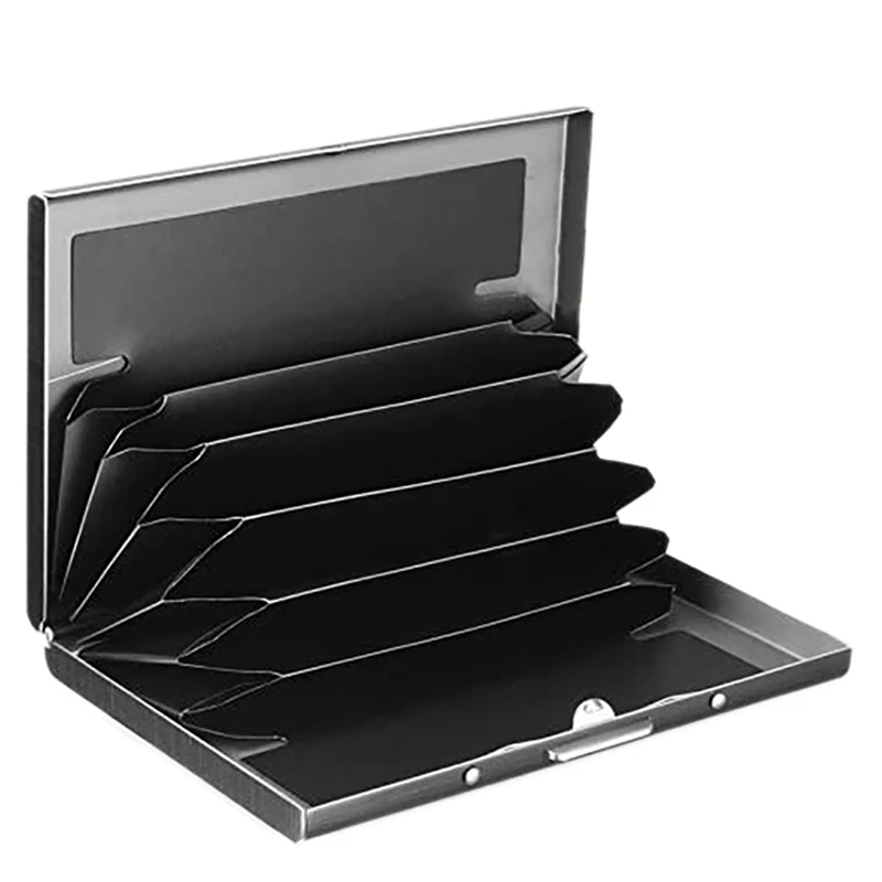 

PPYY-Stainless Steel Credit Card and Business Card Storage Box, Portable Credit Card Storage Box, Metal Shell Protection